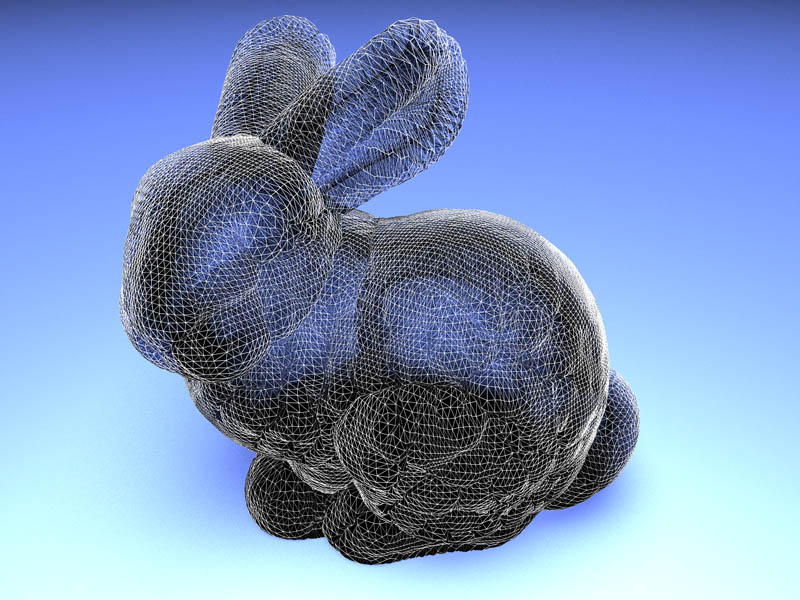 Wireframe bunny shell map