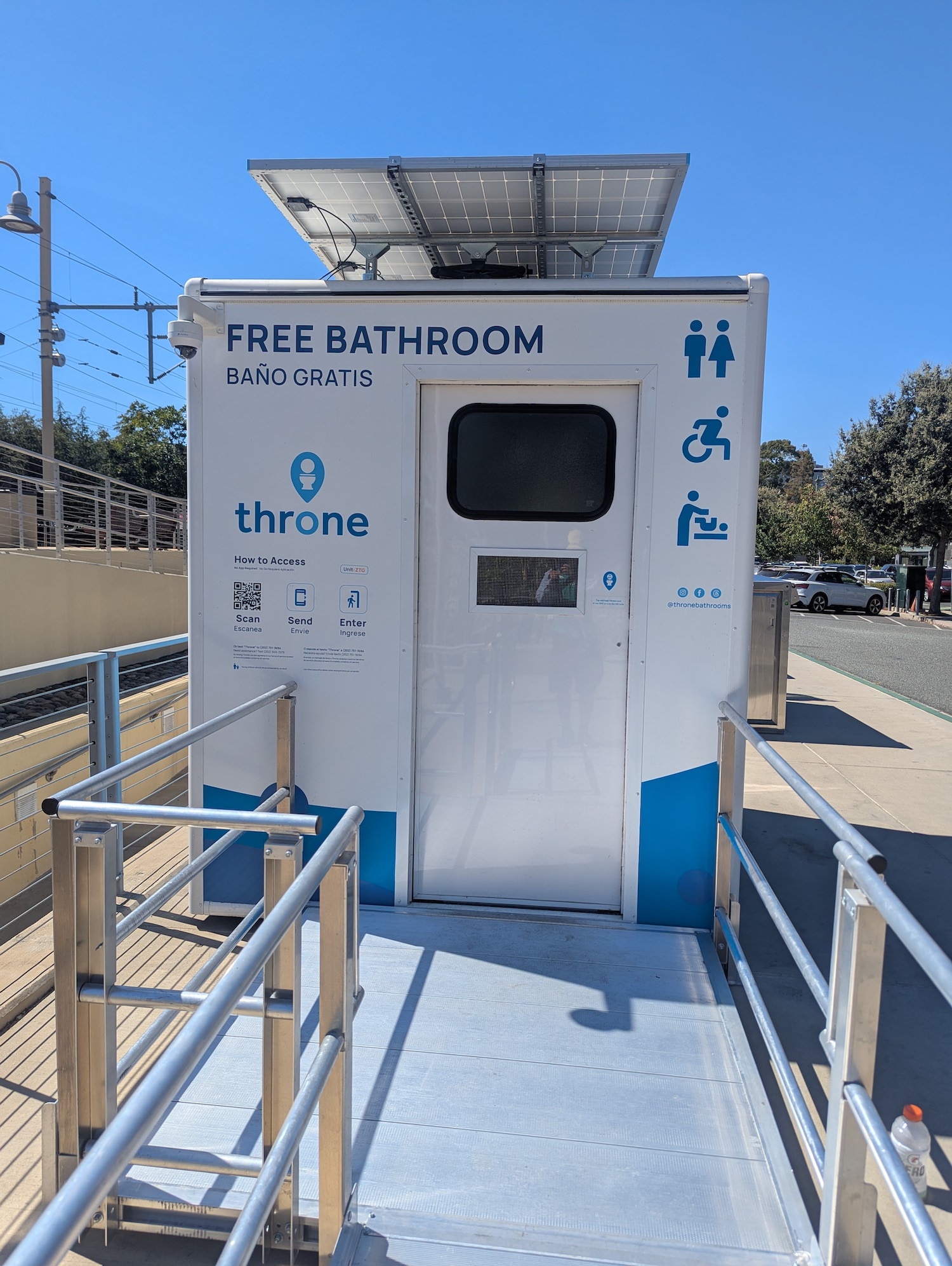 outside view of throne toilet