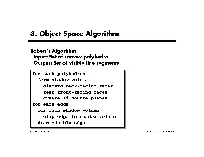 Lecture 14 HIdden Surface Algorithms